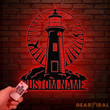 Personalized Lighthouse Metal Sign Custom Lighthouse Name Sign Beach House Decor Harbor Sign Lighthouse Metal Wall Art