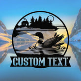 Personalized Loon Metal Sign Custom Lake House Metal Sign Duck Lover Gift Lake Loon Sign Pond Sign Decor Cottage Sign