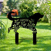 Personalized Loss Of Dog Sympathy Gift - Personalized Dog Shape Metal Stake - Custom Garden Decor- Garden Dog Metal