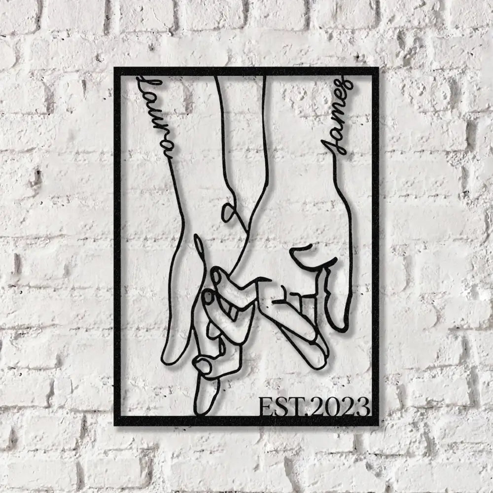 Personalized Lovers Metal Wall Decor Home Wall Art Metal Couple Wall Decoration Housewarming Gift - Gearviral