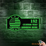 Personalized Made in USA LED Metal Sign - Address Sign House Number | Hanging Address Number - Family Name Sign - Wall