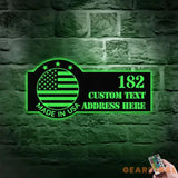 Personalized Made in USA LED Metal Sign - Address Sign House Number | Hanging Address Number - Family Name Sign - Wall