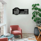 Personalized Made in USA LED Metal Sign - Address Sign House Number | Hanging Address Number - Family Name Sign - Wall
