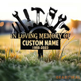 Personalized Mechanic Engineer Tools Memorial Stake Personalized Garden Sign Mechanic Memorial Sign Grave Marker