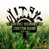 Personalized Mechanic Engineer Tools Memorial Stake Personalized Garden Sign Mechanic Memorial Sign Grave Marker