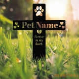 Personalized Memorial Cross Metal Stake Pet Grave Markers Metal Garden Sign Memorial Dog Memorial Stake Custom Metal