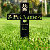 Personalized Memorial Cross Metal Stake Pet Grave Markers Metal Garden Sign Memorial Dog Memorial Stake Custom Metal