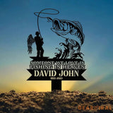 Personalized Memorial Fishing Stake Metal Garden Marker In Loving Memory Sign Sympathy Gift Grave Marker Remembrance