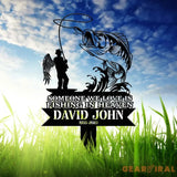 Personalized Memorial Fishing Stake Metal Garden Marker In Loving Memory Sign Sympathy Gift Grave Marker Remembrance