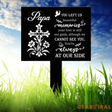 Personalized Memorial Floral Cross Metal Plaque Stake Indoor Outdoor Grave Marker In Loving Memory Garden Sign