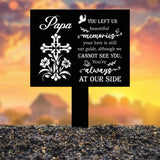 Personalized Memorial Floral Cross Metal Plaque Stake Indoor Outdoor Grave Marker In Loving Memory Garden Sign