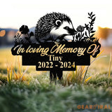 Personalized Memorial Hedgehog Metal Sign Custom Pet Memorial Garden Sign Grave Marker for Loss of Pet Pet Grave Marker