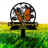 Personalized Memorial Stake Metal Butterfly Memorial Stake In Loving Memorial Remembrance Stake Sympathy Gift Outdoor