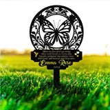 Personalized Memorial Stake Metal Butterfly Memorial Stake In Loving Memorial Remembrance Stake Sympathy Gift Outdoor