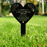 Personalized Memorial Stake Metal Heart Memorial Stake In Loving Memorial Remembrance Stake Sympathy Gift Outdoor Grave