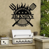 Personalized Metal Barbecue Wall Sign with Led Light Custom Grill Sign Barbecue Sign for Outdoor Large BBQ Sign