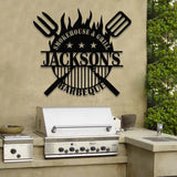 Personalized Metal Barbecue Wall Sign with Led Light Custom Grill Sign Barbecue Sign for Outdoor Large BBQ Sign