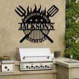 Personalized Metal Barbecue Wall Sign with Led Light Custom Grill Sign Barbecue Sign for Outdoor Large BBQ Sign