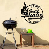 Personalized Metal Barbecue Wall Sign with Led Light Custom Grill Sign Barbecue Sign for Outdoor Large BBQ Sign