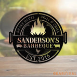 Personalized Metal Barbecue Wall Sign with Led Light Custom Grill Sign Barbecue Sign for Outdoor Large BBQ Sign