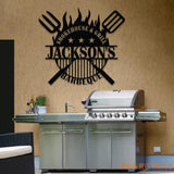 Personalized Metal Barbecue Wall Sign with Led Light Custom Grill Sign Barbecue Sign for Outdoor Large BBQ Sign