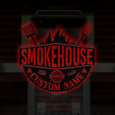 Personalized Metal Barbecue Wall Sign with Led Light Custom Grill Sign Barbecue Sign for Outdoor Large BBQ Sign