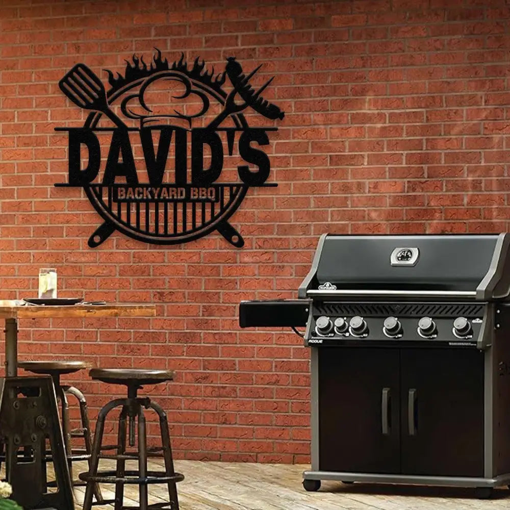 Personalized Metal Barbecue Wall Sign with Led Light Custom Grill Sign Barbecue Sign for Outdoor Large BBQ Sign