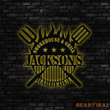 Personalized Metal Barbecue Wall Sign with Led Light Custom Grill Sign Barbecue Sign for Outdoor Large BBQ Sign