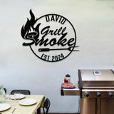 Personalized Metal Barbecue Wall Sign with Led Light Custom Grill Sign Barbecue Sign for Outdoor Large BBQ Sign