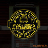Personalized Metal Barbecue Wall Sign with Led Light Custom Grill Sign Barbecue Sign for Outdoor Large BBQ Sign