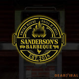 Personalized Metal Barbecue Wall Sign with Led Light Custom Grill Sign Barbecue Sign for Outdoor Large BBQ Sign