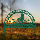 Personalized Metal Cat Grave Marker - Custom Cat Memorial Stake with Flowers Cat Cemetery Stake Garden Decor Pet Loss