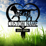 Personalized Metal Cat Grave Marker - Custom Cat Memorial Stake with Flowers Cat Cemetery Stake Garden Decor Pet Loss