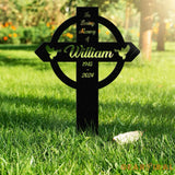 Personalized Metal Cross Memorial Stake Memorial Garden Decor Custom Grave Marker Remembrance Stake Memory Cross Sign