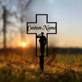 Personalized Metal Cross Memorial Stake Veteran Memorial Stake Memory Cross Sign Gift Remembrance Stake Sympathy Gift