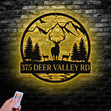 Personalized Metal Deer Family Scene Outdoor Sign Hunting Gift for Men Outdoor Decor - Gearviral