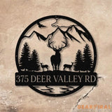 Personalized Metal Deer Family Scene Outdoor Sign Hunting Gift for Men Outdoor Decor - Gearviral