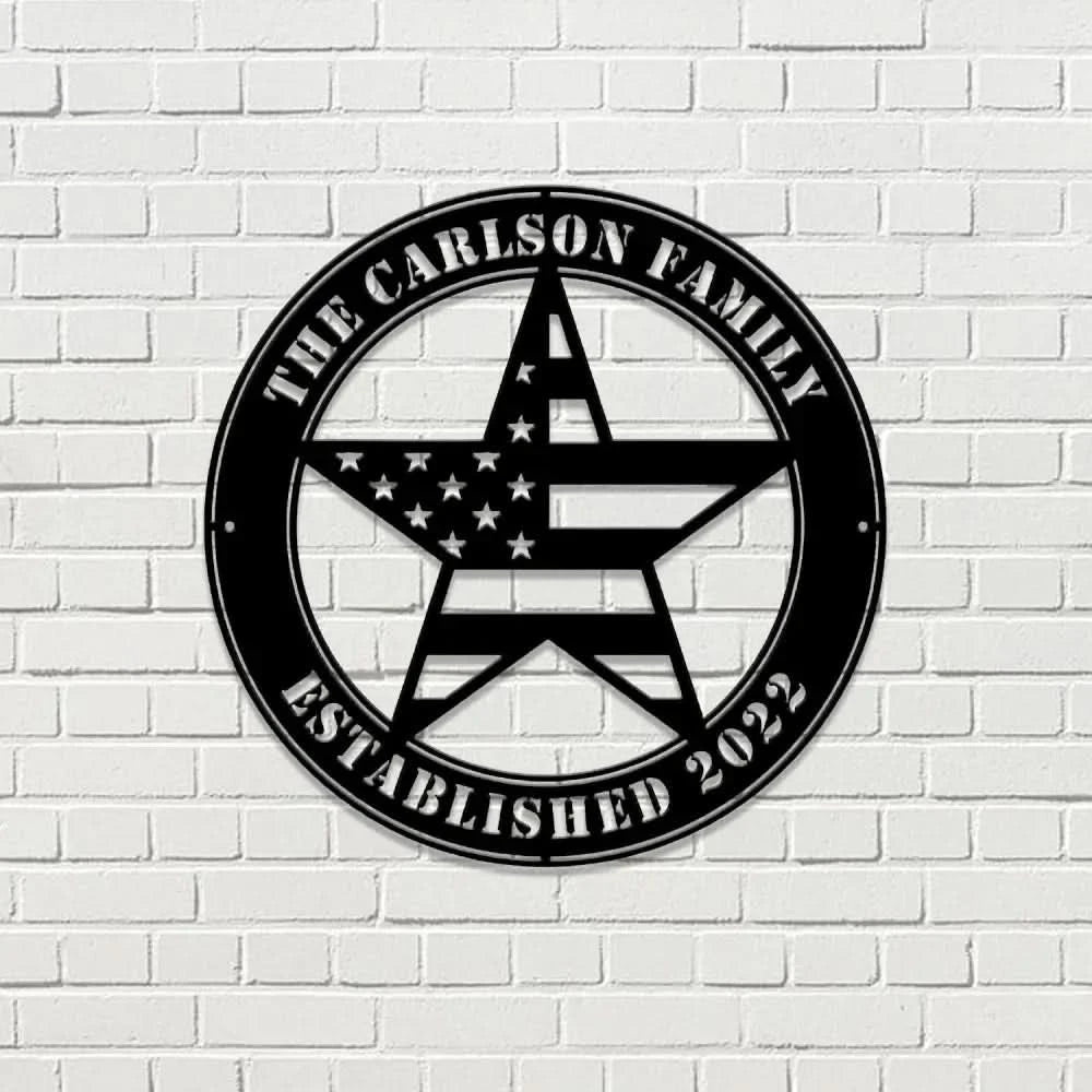 Personalized Metal Flags Metal Patriotic Name Sign USA Sign metal name sign family branch Patriotic Flags Sign
