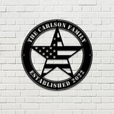 Personalized Metal Flags Metal Patriotic Name Sign USA Sign metal name sign family branch Patriotic Flags Sign