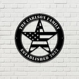 Personalized Metal Flags Metal Patriotic Name Sign USA Sign metal name sign family branch Patriotic Flags Sign