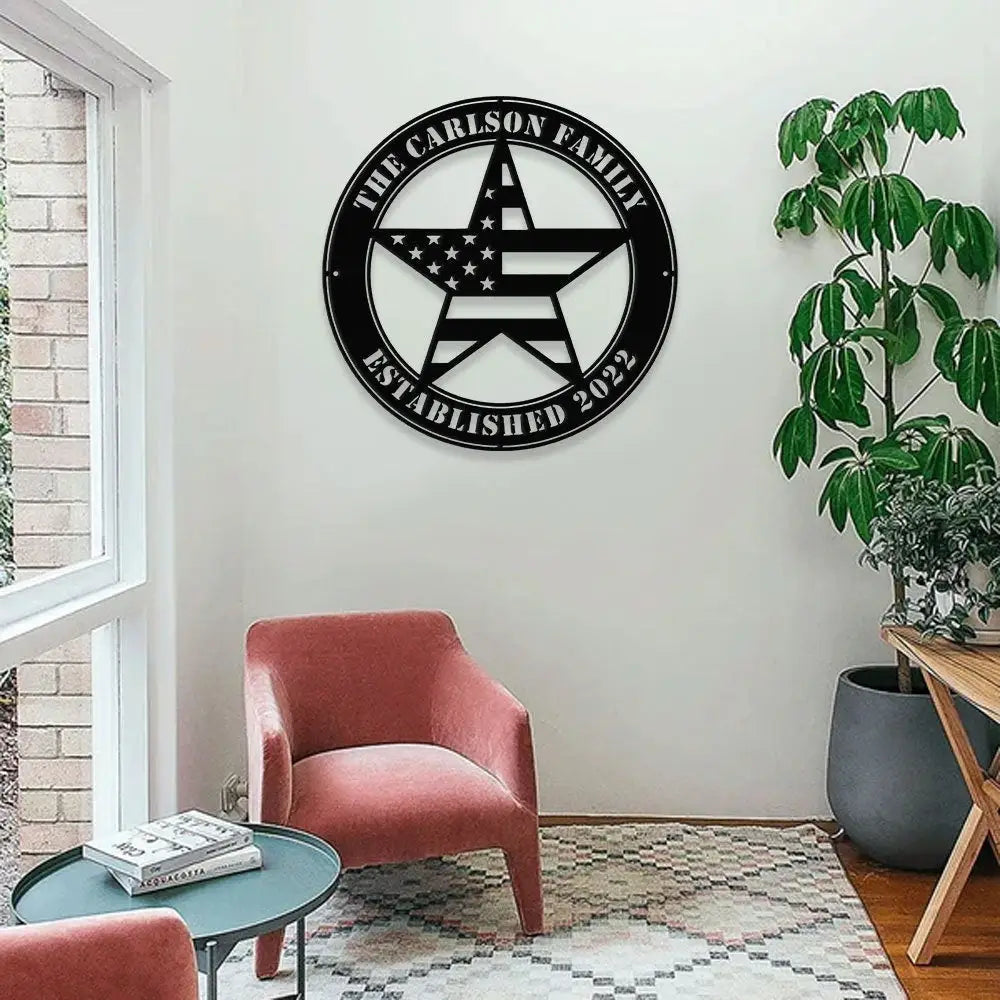 Personalized Metal Flags Metal Patriotic Name Sign USA Sign metal name sign family branch Patriotic Flags Sign