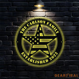 Personalized Metal Flags Metal Patriotic Name Sign USA Sign metal name sign family branch Patriotic Flags Sign