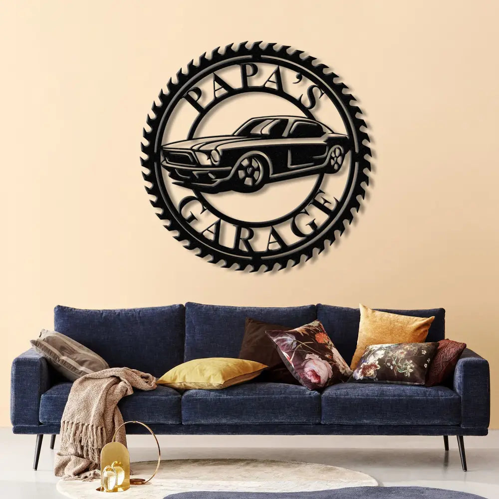 Personalized Metal Garage Sign with LED Light Custom Man Cave Wall Art Dad’s Gift American Car Pickup Motorbike