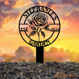 Personalized Metal Garden Sign Custom Roses Garden Stake Gardener Decor Outdoor Garden Sign Greenhouse Sign Gardening