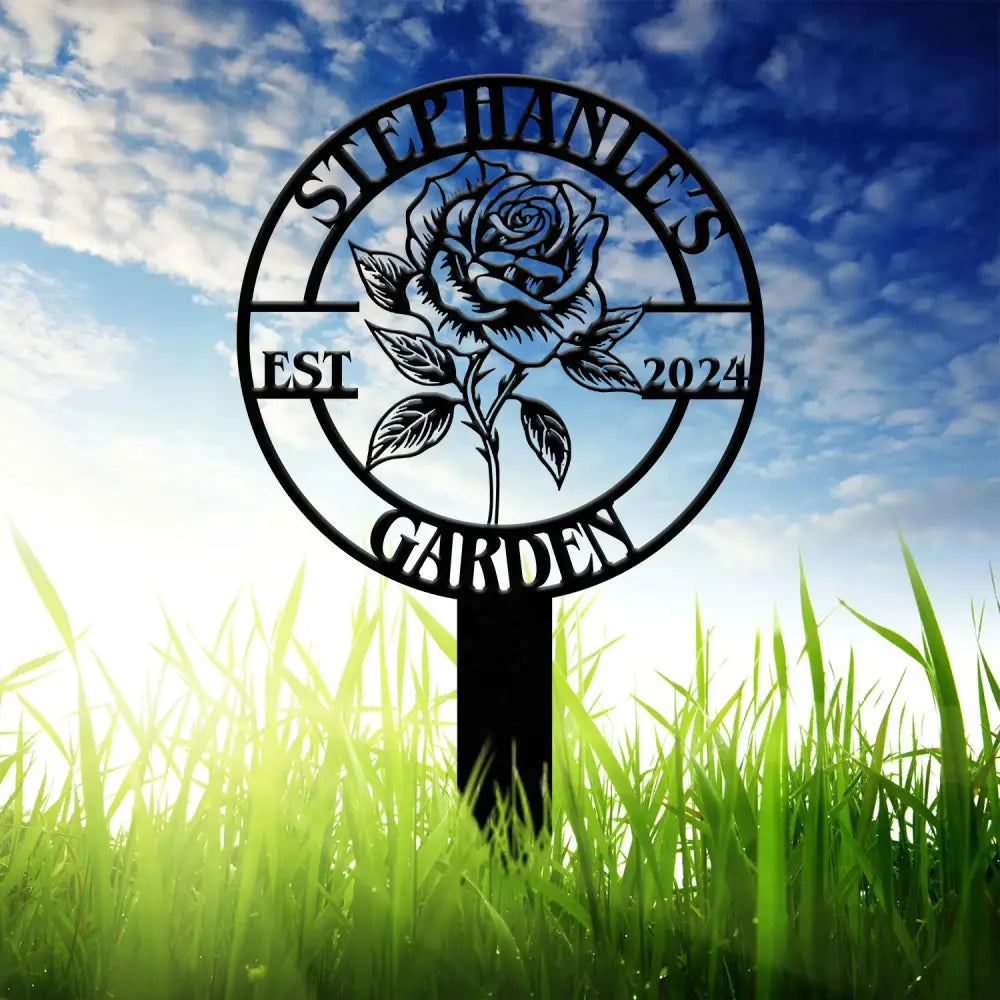 Personalized Metal Garden Sign Custom Roses Garden Stake Gardener Decor Outdoor Garden Sign Greenhouse Sign Gardening