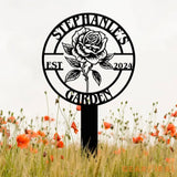 Personalized Metal Garden Sign Custom Roses Garden Stake Gardener Decor Outdoor Garden Sign Greenhouse Sign Gardening
