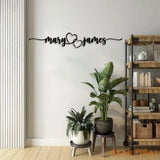 Personalized Metal Heart Couples Sign Couple Name Sign Names Above Bed Custom Love Wall Art Wedding & Newlywed Gift