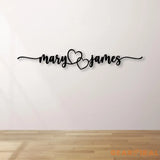Personalized Metal Heart Couples Sign Couple Name Sign Names Above Bed Custom Love Wall Art Wedding & Newlywed Gift