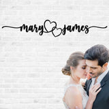 Personalized Metal Heart Couples Sign Couple Name Sign Names Above Bed Custom Love Wall Art Wedding & Newlywed Gift