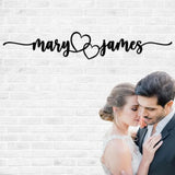 Personalized Metal Heart Couples Sign Couple Name Sign Names Above Bed Custom Love Wall Art Wedding & Newlywed Gift